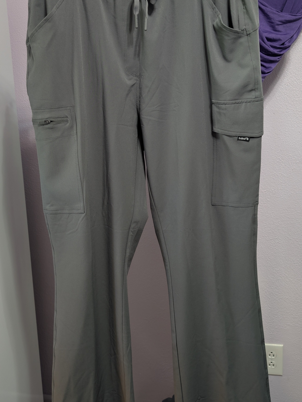 Baleaf Women's Olive Gray Cargo Pants with Multiple Pockets